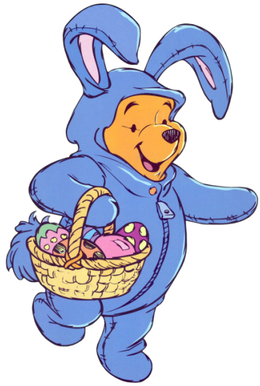 Easter Pooh Dressed in a Pink Bunny Costume