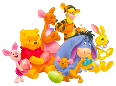 Easter Pooh, Kanga, Roo, Tigger, Piglet and Rabbit