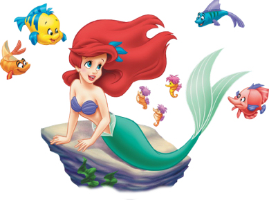 Little Mermaid Princess Ariel fish friends