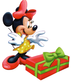 Minnie Mouse is Surprised with her Christmas present