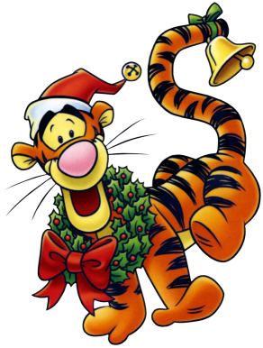 Tigger whit A Christmas Wreath