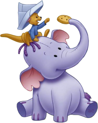 roo and lumpy the heffalump eating a cookie